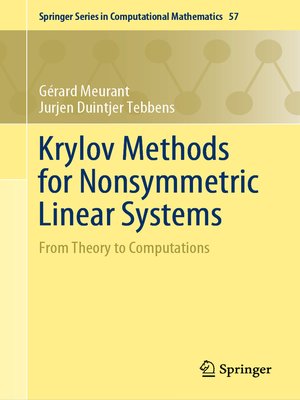 cover image of Krylov Methods for Nonsymmetric Linear Systems